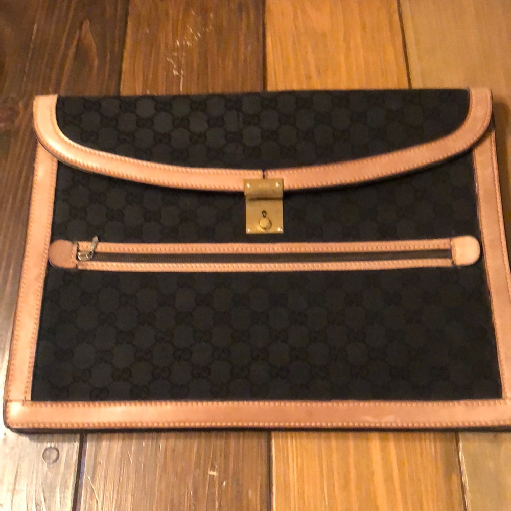 Vintage Gucci Monogram GG Logo Briefcase